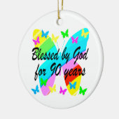 DÉCORATION EN CÉRAMIQUE BÉNÉFICIÉ PAR DIEU PENDANT 90 ANS (Gauche)