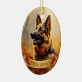 Décoration En Céramique Berger allemand en automne (Droite)