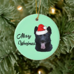 Décoration En Céramique Berger noir allemand avec chapeau de Santa<br><div class="desc">Berger noir allemand avec Santa Hat. Un gros chien de police noir est prêt pour Noël,  n'est-ce pas ? Aimez-vous les bergers allemands ? Des idées cadeaux abordables pour les amis et la famille.</div>