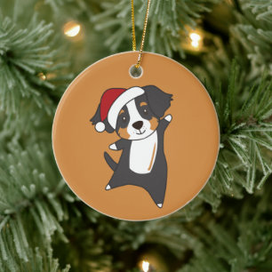 Décoration En Céramique Bernese Joyeux Noël Joyeux Chiens de Noël Adultes