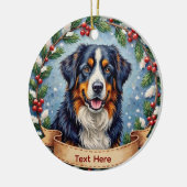 Décoration En Céramique Bernese Mountain Dog Christmas (Gauche)