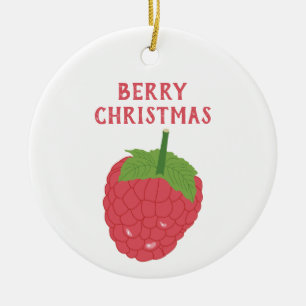 Décoration En Céramique Berry Christmas Raspberry Fruit Design