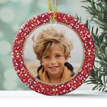 Décoration En Céramique Berry de Noël Wreath double face 2 photo<br><div class="desc">Ornement photo personnalisé - Ajoutez une photo de chaque côté de la bordure de la couronne de pois blanc. CONSEIL PHOTO : Si votre photo ne correspond pas correctement,  cliquez sur le bouton CUSTOMISER CETTE photo et réglez la photo.</div>