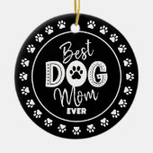 Décoration En Céramique Best Dog Mom Ever Custom Photo Black White Type (Devant)