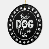 Décoration En Céramique Best Dog Mom Ever Custom Photo Black White Type (Gauche)