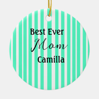 Décoration En Céramique Best ever mom green stripped pattern pastel neon 