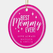 Décoration En Céramique Best Mommy Ever Pink Script Retro (Gauche)