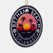 Décoration En Céramique Bethany Beach Delaware Sunset Beach Palm Tree 80's (Droite)