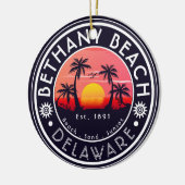 Décoration En Céramique Bethany Beach Delaware Sunset Beach Palm Tree 80's (Gauche)