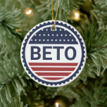 Décoration En Céramique Beto Navy Pavillon moderne bleu 2022 Garde d'élect<br><div class="desc">La marine cool bleu et rouge moderne de maintien politique pour Beto. Votez pour ce candidat démocrate du Texas et montrez votre soutien avec cet ornement de Noël audacieux et direct pour l'élection du gouverneur du Texas en 2022.</div>