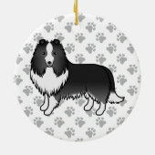 Décoration En Céramique Bi-Black Shetland Sheepdog Cartoon Chien et Pâtes (Dos)