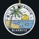 Décoration En Céramique Biarritz France Vintage<br><div class="desc">Design vectoriel Biarritz. Biarritz,  une élégante ville balnéaire située sur la côte basque du sud-ouest de la France.</div>