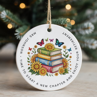 Décoration En Céramique Bibliothécaire d'enseignants personnalisée Retrait