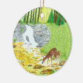 Décoration En Céramique Biche et faon (Gauche)