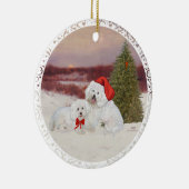 Décoration En Céramique Bichon Frise Christmas (Droite)