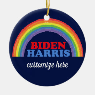 Décoration En Céramique Biden Harris Rainbow Custom Democrat Christmas
