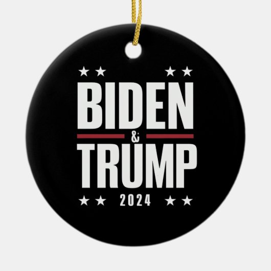 Décoration En Céramique Biden Trump 2024 Drôle Président VP (Devant)