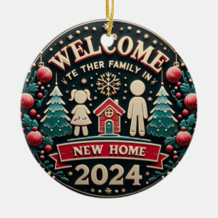 DÉCORATION EN CÉRAMIQUE BIENVENUE NOUVELLE MAISON