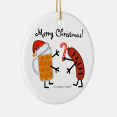 Décoration En Céramique Bière et bratwurst - Joyeux Noël ! (Droite)