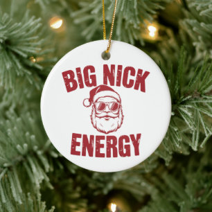 Décoration En Céramique Big Nick Énergie Drôle de Père Noël Blague de Noël