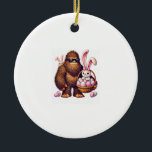 Décoration En Céramique Bigfoot Sasquatch Bunny Easter Eggs Retro Men Boys<br><div class="desc">Bigfoot Sasquatch Bunny Easter Eggs Retro Men Boys Kids Cute T-Shirt_1</div>