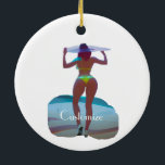 Décoration En Céramique Bikini Booty Beach Girl Thunder_Cove<br><div class="desc">Curvaceous Bikini Booty Beach Girl portant grand casquette à customiser,  personnalisez en changeant de nom</div>