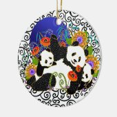 DÉCORATION EN CÉRAMIQUE BINDI PANDA FAMILLE ORNAMENT (Gauche)