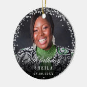 Décoration En Céramique Birthday argent parties scintillant scintille nom (Gauche)