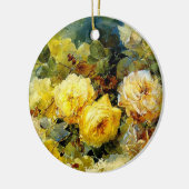 Décoration En Céramique Bischoff - Rose (jaune), peinture d'art, (Gauche)