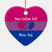 Décoration En Céramique Bisexualité drapeau de fierté avec texte (Dos)