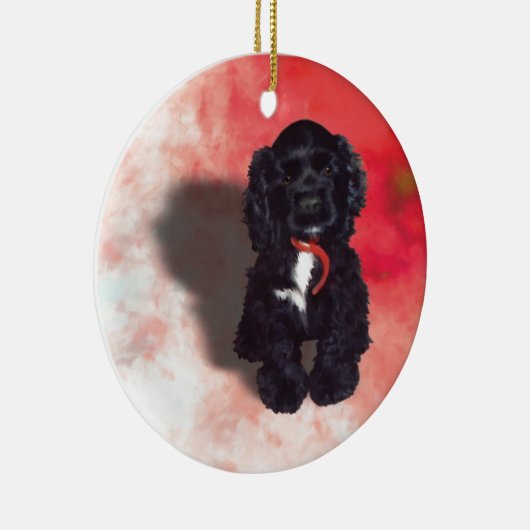 Décoration En Céramique Black Cocker Spaniel Puppy - Abby (Droite)