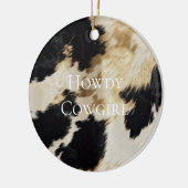 Décoration En Céramique Black Cream Gold Western Cowhide (Gauche)
