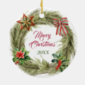 Décoration En Céramique Black French Buldog Star Bow Wreath (Dos)