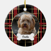 Décoration En Céramique Black Gold Plaid Personnalisé Animaux de compagnie (Dos)