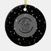 Décoration En Céramique Black Jolly Christmas Business Logo QR code Chic (Devant)