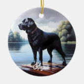 Décoration En Céramique Black Lab et lac (Devant)
