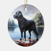 Décoration En Céramique Black Lab et lac (Gauche)