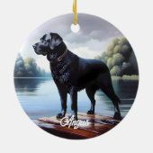 Décoration En Céramique Black Lab et lac (Dos)