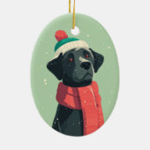 Décoration En Céramique Black Lab Holiday Keepsake (Dos)