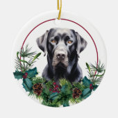 Décoration En Céramique Black Lab Retriever À feuillage persistant Berry W (Devant)