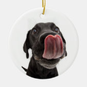 Décoration En Céramique Black Labrador Licking (Devant)