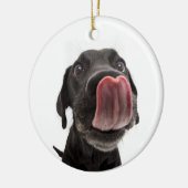 Décoration En Céramique Black Labrador Licking (Gauche)