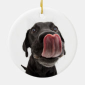 Décoration En Céramique Black Labrador Licking (Dos)