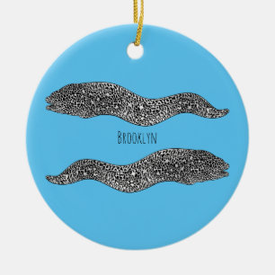 Décoration En Céramique Black spotted moray eel cartoon