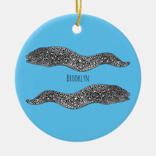 Décoration En Céramique Black spotted moray eel cartoon (Devant)