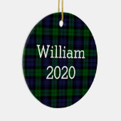 Décoration En Céramique Black Watch Tartan Plaid Personalized (Droite)
