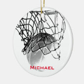 Décoration En Céramique Black & White Basketball Add Your Name (Gauche)