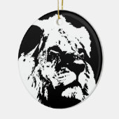 Décoration En Céramique Black & white lion pop art (Gauche)