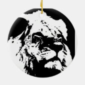 Décoration En Céramique Black & white lion pop art (Dos)