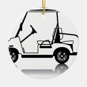 Décoration En Céramique Blanc de chariot de golf